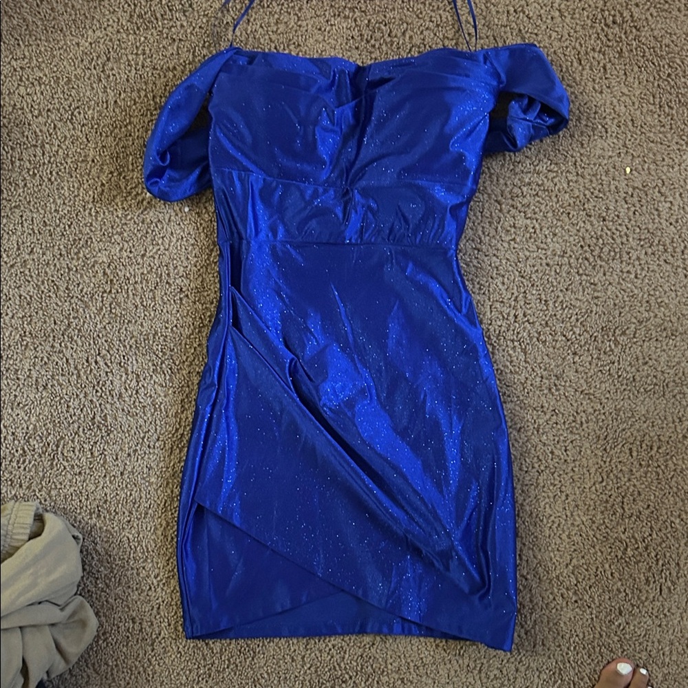 Windsor Royal Blue Glitter Mini Dress